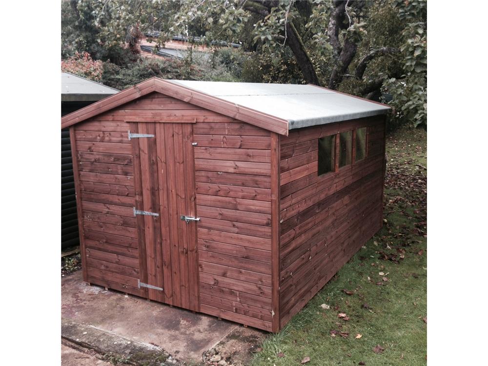12x8 Apex Tanalised wood Garden shed.