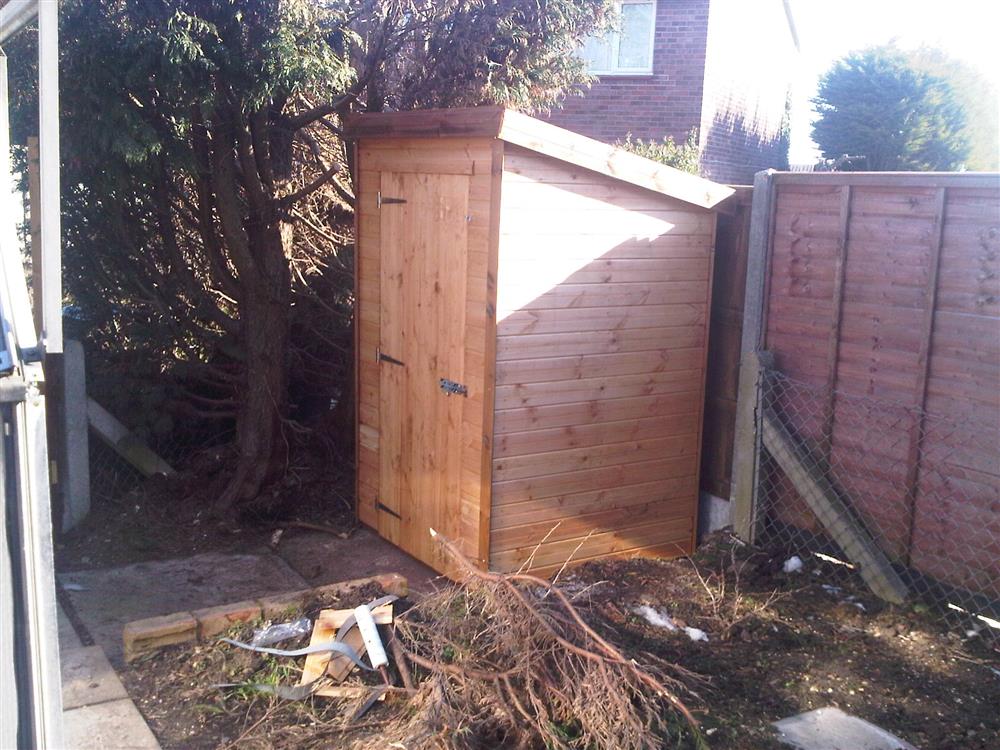 4x4 Pent-B Tanalised wood Garden shed.