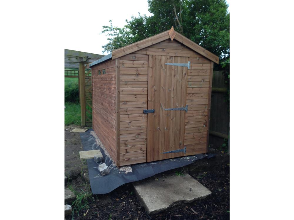 9x6 Apex Tanalised wood Security shed.