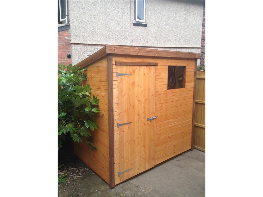 6x4 Pent-A Tanalised wood Garden shed.