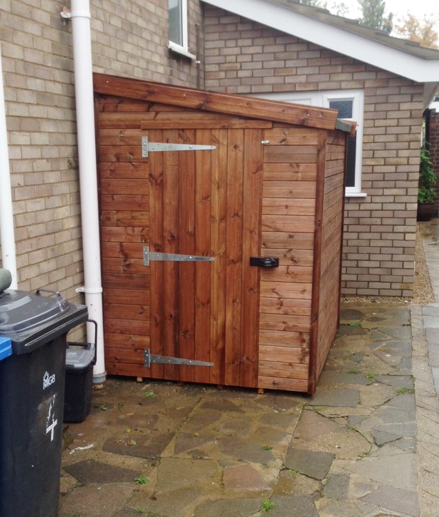 6x5 Pent-G Tanalised wood Security shed.