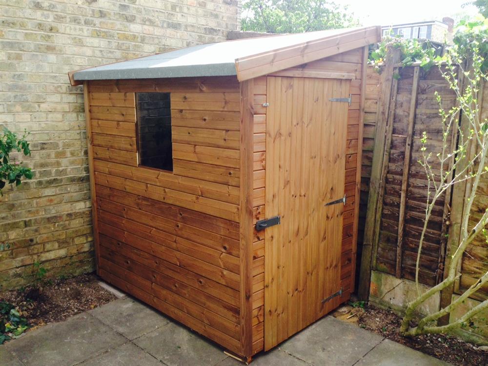 6x4 Pent-F Tanalised wood Security shed.